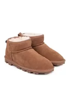 Just Sheepskin Grace mini boots - Brown, Size 7, Women