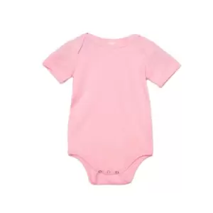 Bella + Canvas Baby Jersey Short Sleeve Onesie (3-6 Months) (Pink)