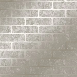 Graham & Brown Superfresco Milan Brick Wallpaper - Taupe