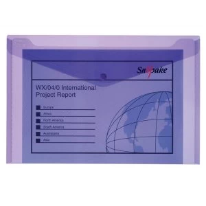 Snopake Polyfile Electra Wallet File Polypropylene Foolscap Purple Pack of 5