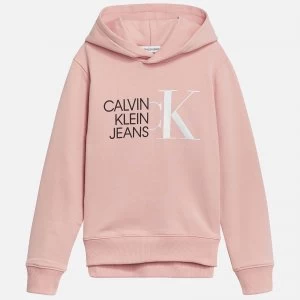 Calvin Klein Jeans Girl's Hybrid Logo Hoodie - Sand Rose - 8 Years