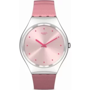 Ladies Swatch Rose-Moire Skin Irony Watch