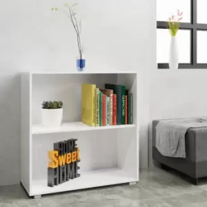 Bookcase Vela White 77x31x60cm 2 Tiers