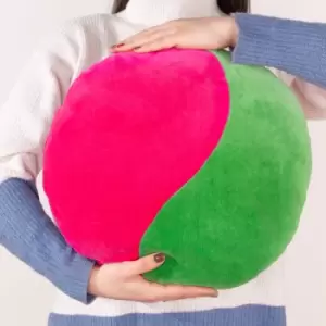 Unity Velvet Cushion Green/Pink