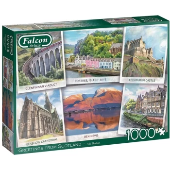 Falcon de luxe Greetings from Scotland Jigsaw Puzzle - 1000 Pieces