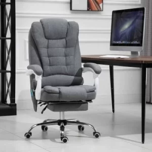 Barton Ergonomic Chair with Heating and Massage Function and Sliding Footrest, Grey