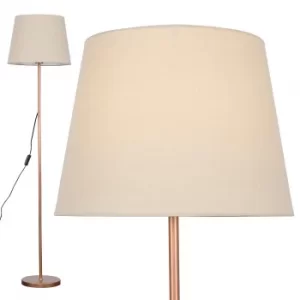 Charlie Copper Floor Lamp with Beige Aspen Shade