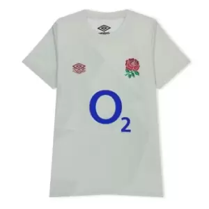 Umbro England Rugby Warm Up Shirt 2023 2024 Juniors - Grey