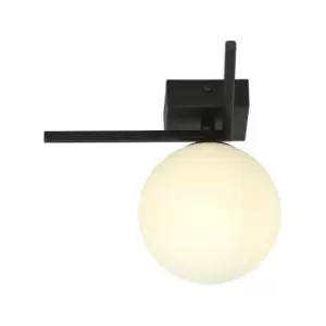 Emibig Imago Black Globe Ceiling Light with White Glass Shades, 1x E14
