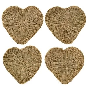 Sass & Belle (Set of 4) Heart Seagrass Coasters