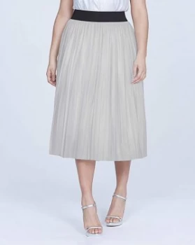 Elvi Silver Pleated Skirt