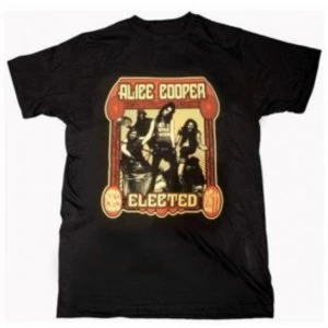 Alice Cooper Elected Band Mens Black T-Shirt: Large