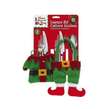 Set Of 2 Luxury Elf Cutlery Holders Table Decor - Childrens Toys & Birthday Present Ideas