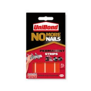 UniBond No More Nails Permanent Tape Translucent, 19mm x 40mm Strips (package 10 each)