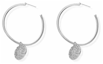ChloBo Womens Flower Hoop Earrings SEH659 Jewellery