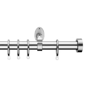 Extendable Curtain Pole with Crystal Finial - Steel