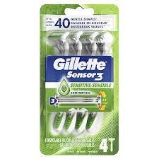Gillette Sensor 3 Sensitive Disposable Mens Razor 4 pack