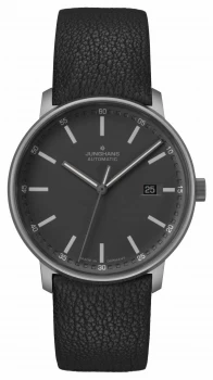 Junghans FORM A Titan Automatic Black Leather Strap Watch