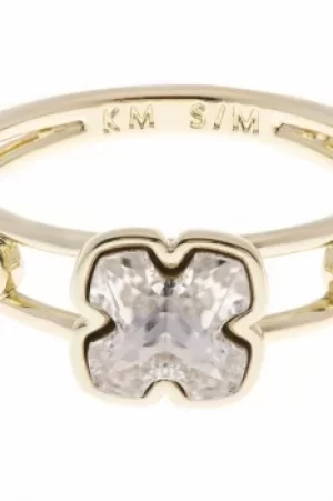 Ladies Karen Millen Gold Plated Art Glass Flower Ring Size SM KMJ925-30-02SM