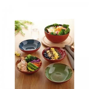 5 Piece Reactive Glaze Terracotta Salad/Pasta Set