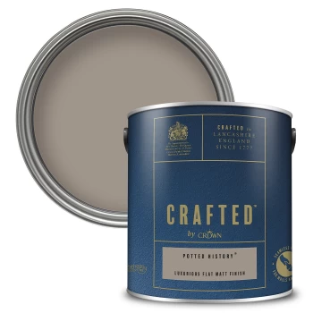 CRAFTED by Crown Flat Matt Interior Wall, Ceiling and Wood Paint - Potted History - 2.5L