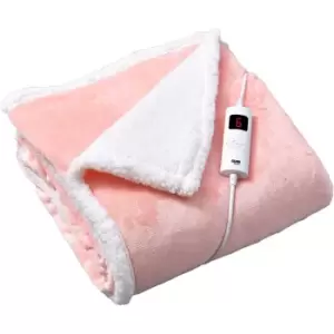Glam Haus Glamhaus Heated Throw Electric Fleece Over Blanket Sofa Bed Large 160 X 130Cm - Light Pink