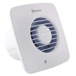 Xpelair 4" (100mm) Simply Silent Square Bathroom Fan with timer, Cool White (DX100BTS)