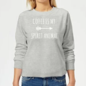 Coffee is my Spirit Animal Womens Sweatshirt - Grey - 4XL