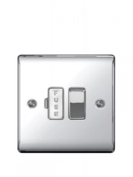 British General Electrical Raised Switched Fused Connection Unit - Polished Chrome