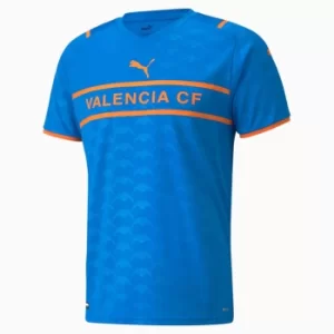PUMA Valencia Cf Third Replica Mens Jersey 21/22 Shirt, Electric Blue/Vibrant Orange, size Small, Clothing