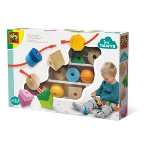 SES Creative - Childrens Tiny Talents Lacing Sensory Beads Toy Set (Multi-colour)