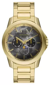 Armani Exchange AX1737 Mens Grey Dial Moonphase Gold- Watch