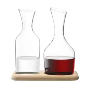 LSA Water/Wine Carafe and Oak Base - Clear
