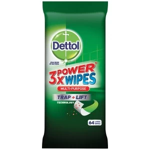 Dettol 3X Power Wipes Multi Purpose - Pack of 64
