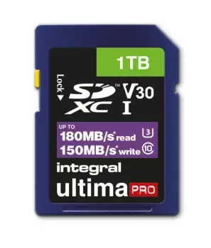 Integral 1TB SD UHS-1 U3 V30 Read 180MBs /Write 150MBs