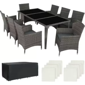 Rattan garden furniture set Monaco aluminium with protective cover - garden tables and chairs, garden furniture set, outdoor table and chairs