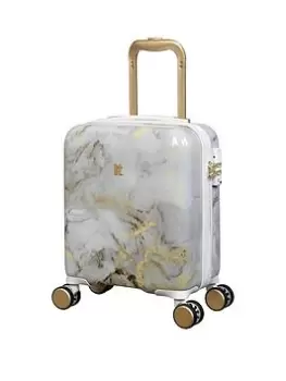 It Luggage Sheen Underseat Gold/Grey Marble Print Hardshell Suitcase With Tsa Lock