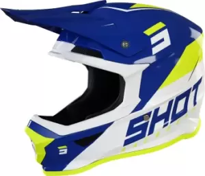 Shot Furious Chase Motocross Helmet, blue-yellow, Size S, blue-yellow, Size S