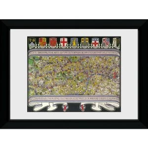 Transport For London Map 3 50 x 70 Framed Collector Print