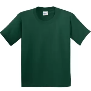 Gildan Childrens Unisex Heavy Cotton T-Shirt (Pack Of 2) (M) (Forest Green)