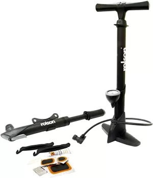 Rolson 2 Piece Bicycle Pump and Repair Kit