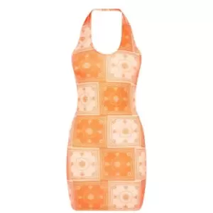 Daisy Street Halterneck Dress - Orange