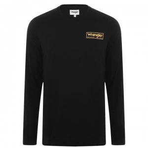 Wrangler Long Sleeve Box T Shirt - Black