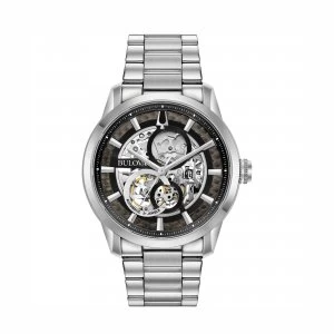 Bulova Black and Silver Sutton' Automatic Watch - 96A208