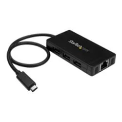 StarTech.com 3 Port USB 3.0 Hub with USB-C and GbE 3 ports - Desktop