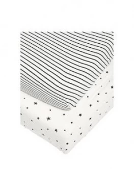 Mamas & Papas 2 Cot/Bed Fitted Sheets - Starry Skies