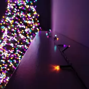 100 LED 10m Premier Christmas Outdoor 8 Function Battery Timer Lights in Rainbow