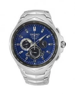 Seiko Seiko Stainless Steel Bracelet Blue Dial Chronograph Watch