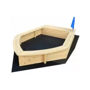 Kids Boat Sandpit with Seating and Cover - Natural - Liberty House Toys