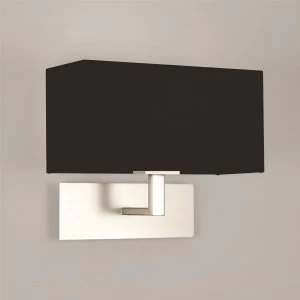 1 Light Indoor Wall Light Matt Nickel with Black Shade, E14